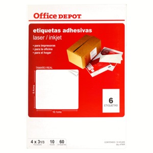 ETIQUETA OFFICE DEPOT ADHESIVA (60 UNIDADES) ETIQUETA OFFICE DEPOT ADHESIVA (60 UNIDADES)