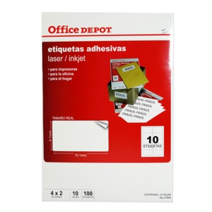 ETIQUETA OFFICE DEPOT ADHESIVA LASER-INKJET,BLANCO ETIQUETA OFFICE DEPOT ADHESIVA LASER-INKJET,BLANCO