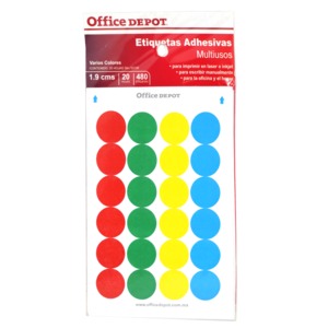 ETIQUETA OFFICE DEPOT ADHESIVA (1.9 CM, CIRCULAR) ETIQUETA OFFICE DEPOT ADHESIVA (1.9 CM, CIRCULAR)
