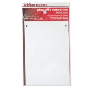 ETIQUETA OFFICE DEPOT ADHESIVA RECTANGULAR, BLANCA ETIQUETA OFFICE DEPOT ADHESIVA RECTANGULAR, BLANCA
