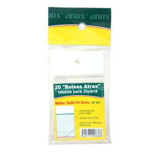 BOLSA PLASTICA ATRAX CENEFA BLANCA,5*6 CMS,20 PZS BOLSA PLASTICA ATRAX CENEFA BLANCA,5*6 CMS,20 PZS