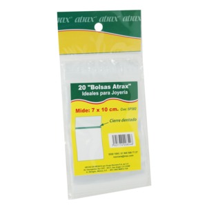 BOLSA PLASTICA ATRAX CIERRE DENTADO,7*10 CMS,20PZS BOLSA PLASTICA ATRAX CIERRE DENTADO,7*10 CMS,20PZS