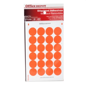 ETIQUETA OFFICE DEPOT ADHESIVA (CIRCULAR, ROJO) ETIQUETA OFFICE DEPOT ADHESIVA (CIRCULAR, ROJO)