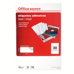 ETIQUETA OFFICE DEPOT ADHESIVA BLANCA,750 UNIDADES ETIQUETA OFFICE DEPOT ADHESIVA BLANCA,750 UNIDADES