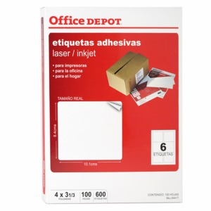 ETIQUETA OFFICE DEPOT ADHESIVA (600 UNIDADES) ETIQUETA OFFICE DEPOT ADHESIVA (600 UNIDADES)