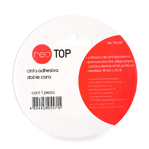 CINTA ADHESIVA RED TOP 18MM X 20 MTS 1U CINTA ADHESIVA RED TOP 18MM X 20 MTS 1U