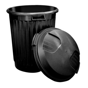 BASURERO GUATEPLAST (CON TAPA, 20 GALONES, NEGRO) BASURERO GUATEPLAST (CON TAPA, 20 GALONES, NEGRO)