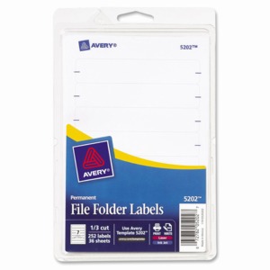 ETIQUETA PARA FOLDER AVERY (BLANCO, 252 UNIDADES) ETIQUETA PARA FOLDER AVERY (BLANCO, 252 UNIDADES)