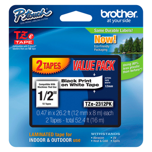 CINTA BROTHER TZE231 (12MMX8,NEGRO/BLANCO,2PACK) CINTA BROTHER TZE231 (12MMX8,NEGRO/BLANCO,2PACK)