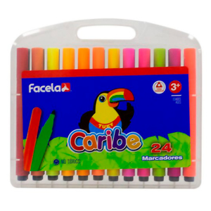 MARCADORES CON ESTUCHE PLASTICO 24 UNIDADES MARCADORES CON ESTUCHE PLASTICO 24 UNIDADES