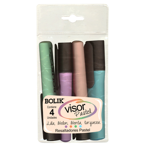 RESALTADOR BOLIK COLORES PASTEL SURITDOS 4PK RESALTADOR BOLIK COLORES PASTEL SURITDOS 4PK