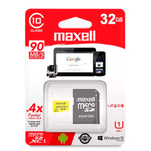 MICRO SD MAXELL 32GB (CON ADAPTADOR CL10) MICRO SD MAXELL 32GB (CON ADAPTADOR CL10)