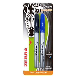MARCADOR PERMANENTE ZEBRA 2U (PUNTO FINO, AZULYNGO MARCADOR PERMANENTE ZEBRA 2U (PUNTO FINO, AZULYNGO