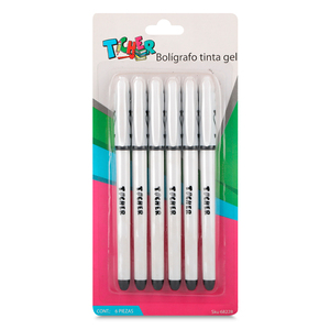 BOLIGRAFO TINTA GEL NEGRA TICHER 6U BOLIGRAFO TINTA GEL NEGRA TICHER 6U