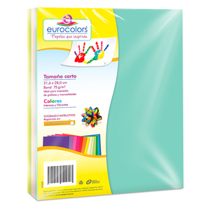 HOJAS CARTA COLORES PASTEL 75GR (100U) HOJAS CARTA COLORES PASTEL 75GR (100U)