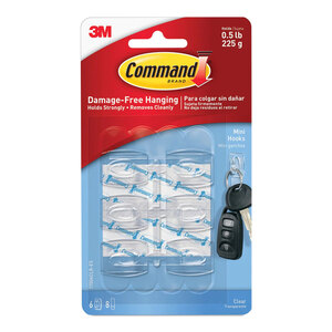 MINI GANCHOS COMMAND, TRANSPARENTES MINI GANCHOS COMMAND, TRANSPARENTES