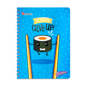 CUADERNO ESPIRAL ARIMANY GLITTER CUADROS 100H CUADERNO ESPIRAL ARIMANY GLITTER CUADROS 100H