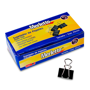 SUJETA DOCUMENTOS MERLETTO 25MM 12U SUJETA DOCUMENTOS MERLETTO 25MM 12U
