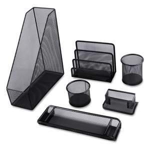 SET DE MESH NEGRO (INCLUYE REVISTERO, PORTA CLIP, PORTA TARJETAS, PORTA NOTAS, PORTA LÁPICES, ORGANIZADOR) SET DE MESH NEGRO (INCLUYE REVISTERO, PORTA CLIP, PORTA TARJETAS, PORTA NOTAS, PORTA LÁPICES, ORGANIZADOR)