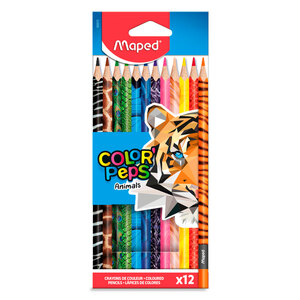 LÁPICES DE COLOR MAPED PEPS ANIMAL 12U LÁPICES DE COLOR MAPED PEPS ANIMAL 12U