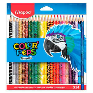 LÁPICES DE COLOR MAPED PEPS ANIMAL 24U LÁPICES DE COLOR MAPED PEPS ANIMAL 24U