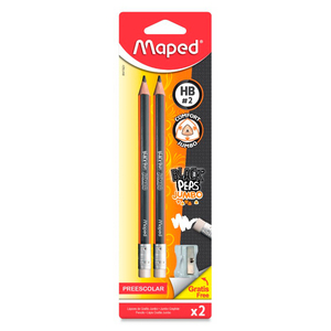 LÁPIZ DE GRAFITO MAPED JUMBO + SACAPUNTAS 2U LÁPIZ DE GRAFITO MAPED JUMBO + SACAPUNTAS 2U