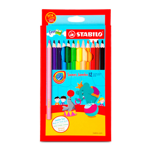 LÁPICES DE COLOR STABILO TRIANGULAR JUMBO 12U LÁPICES DE COLOR STABILO TRIANGULAR JUMBO 12U