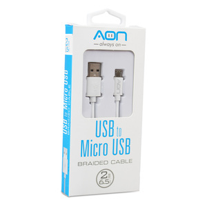 CABLE USB A MICRO 2 MTS BLANCO MARCA AON CABLE USB A MICRO 2 MTS BLANCO MARCA AON