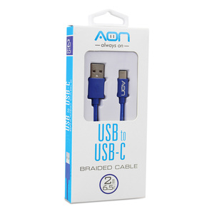 CABLE USB A TIPO C 2MTS AZUL, MARCA AON CABLE USB A TIPO C 2MTS AZUL, MARCA AON