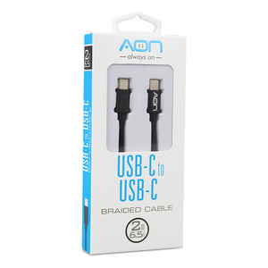 CABLE TIPO C A TIPO C 2MTS NEGRO MARCA AON CABLE TIPO C A TIPO C 2MTS NEGRO MARCA AON