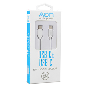 CABLE TIPO C A TIPO C 2MTS BLANCO MARCA AON CABLE TIPO C A TIPO C 2MTS BLANCO MARCA AON