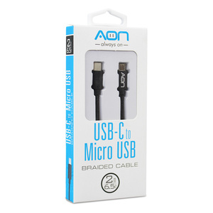 CABLE TIPO C A MICRO 2MTS NEGRO MARCA AON CABLE TIPO C A MICRO 2MTS NEGRO MARCA AON