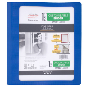 CARPETA FIVE STAR DE PLASTICO PERSONALIZABLE, 1.5P CARPETA FIVE STAR DE PLASTICO PERSONALIZABLE, 1.5P
