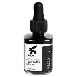 ACUARELA LIQUIDA NEGRO ITALIANA INDART BOTE VIDRIO ACUARELA LIQUIDA NEGRO ITALIANA INDART BOTE VIDRIO