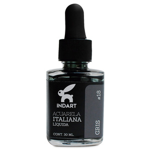 ACUARELA LIQUIDA GRIS ITALIANA INDART BOTE VIDRIO ACUARELA LIQUIDA GRIS ITALIANA INDART BOTE VIDRIO