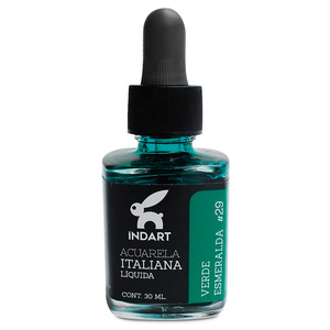 ACUARELA LIQUIDA VERDE ESMERALDA ITALIANA INDART ACUARELA LIQUIDA VERDE ESMERALDA ITALIANA INDART