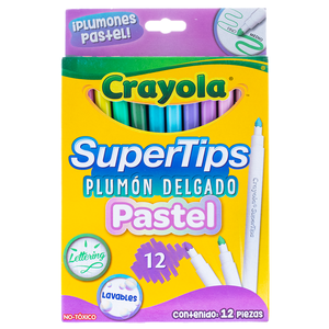 MARCADORES CRAYOLA SUPERTIPS PASTEL 12U MARCADORES CRAYOLA SUPERTIPS PASTEL 12U