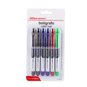 ROLLER BALL PAQUETE DE 6 SURTIDO OFFICE DEPOT ROLLER BALL PAQUETE DE 6 SURTIDO OFFICE DEPOT